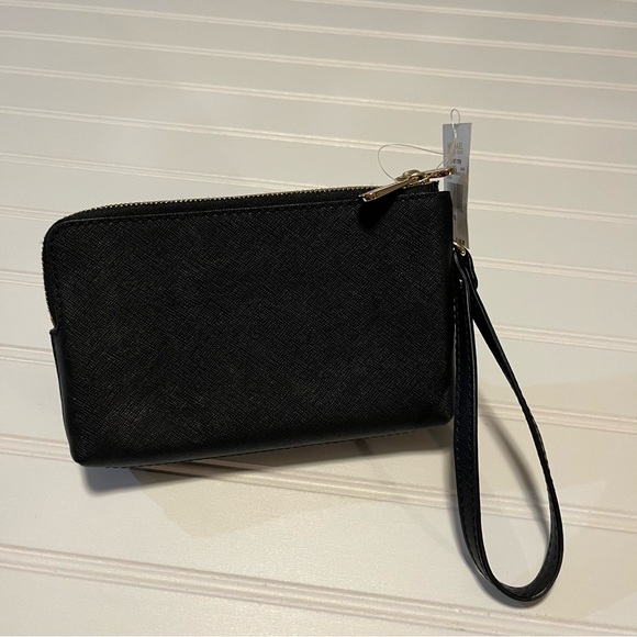 Michael Kors Black Leather Jet Set Wristlet NWT - Picture 3 of 7